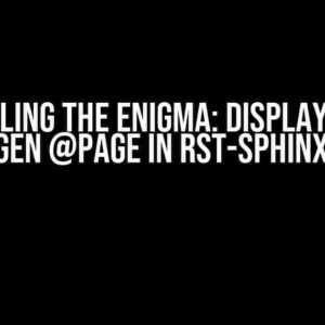 Unraveling the Enigma: Displaying C++ Doxygen @page in RST-Sphinx Docs